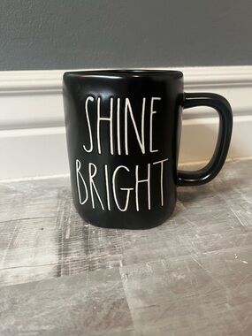 Rae Dunn “Shine Bright” Black Ceramic Mug - Inspirational Coffee Mug